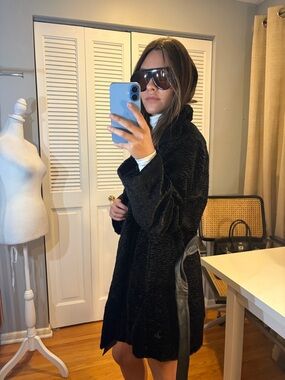 Calvin Klein Black Teddy Jacket with Belt